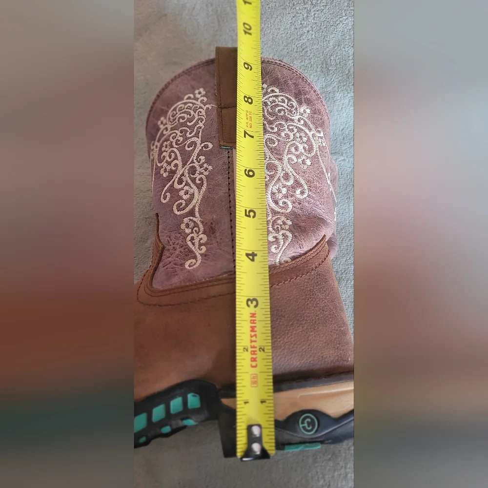 Corral Brown and Cream Embroidered Cowgirl Boots, Size 8 - Picture 10 of 10